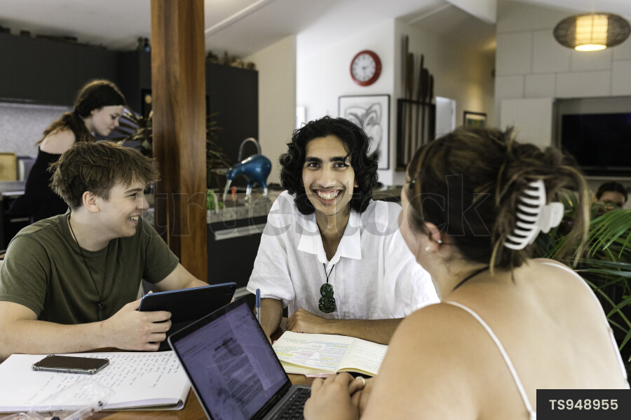 Friends studying together