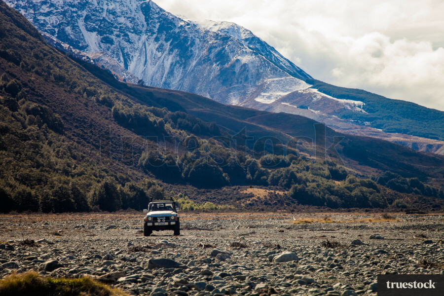 Off-roading in a 4WD in the countryside