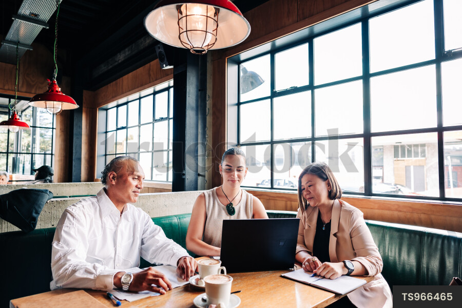 Businesspeople meeting at cafe