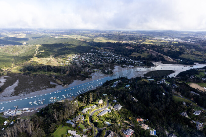 Aerial view of Kaipara Harbour