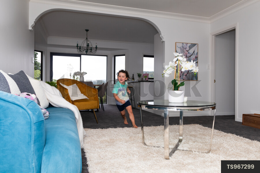 Girl running in lounge