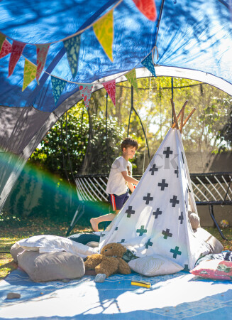 Camping in the garden