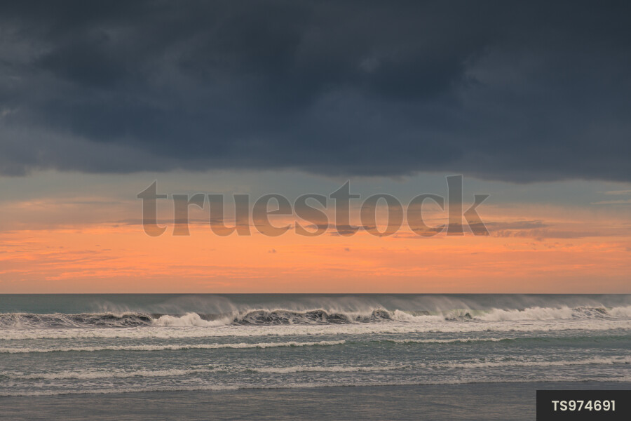 Waves at sunset