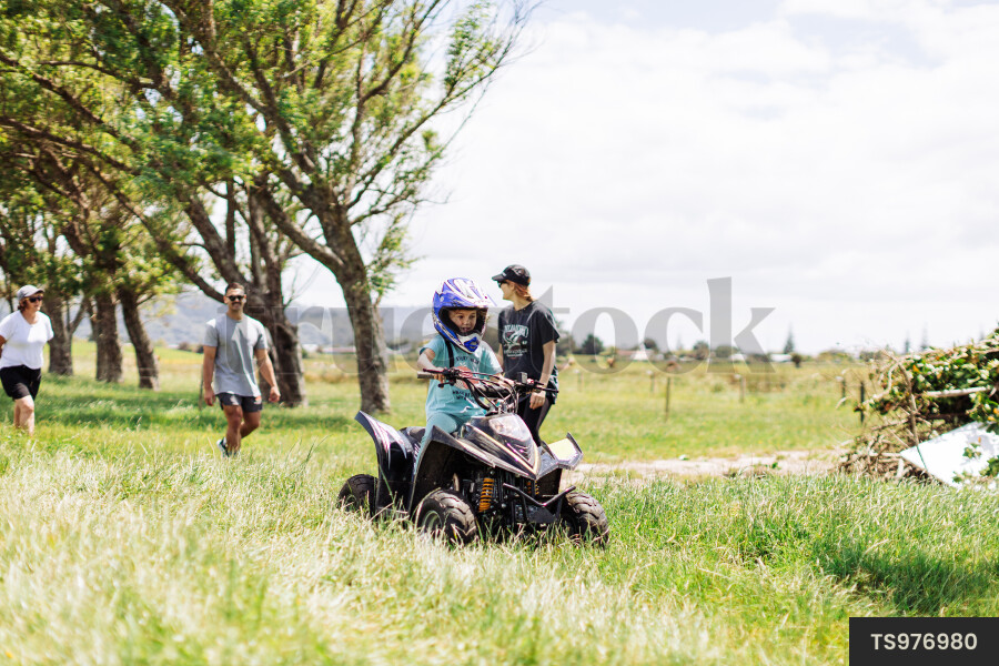Young Girl on Quad Bike