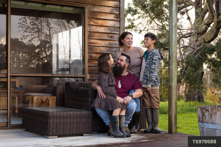 Family on Porch