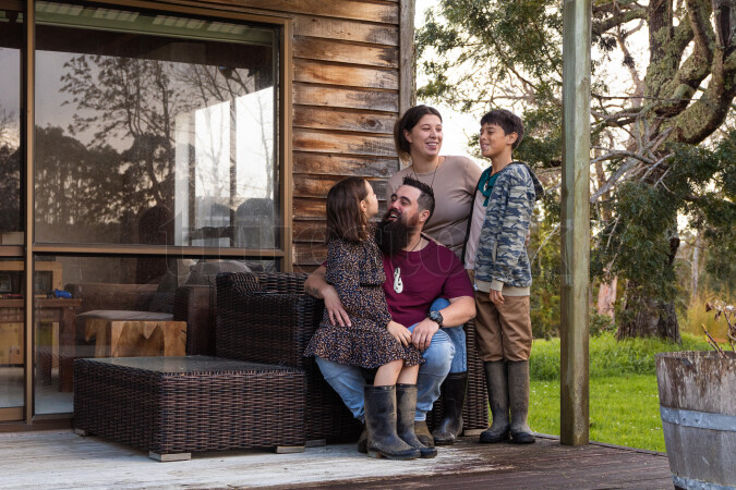 Family on Porch