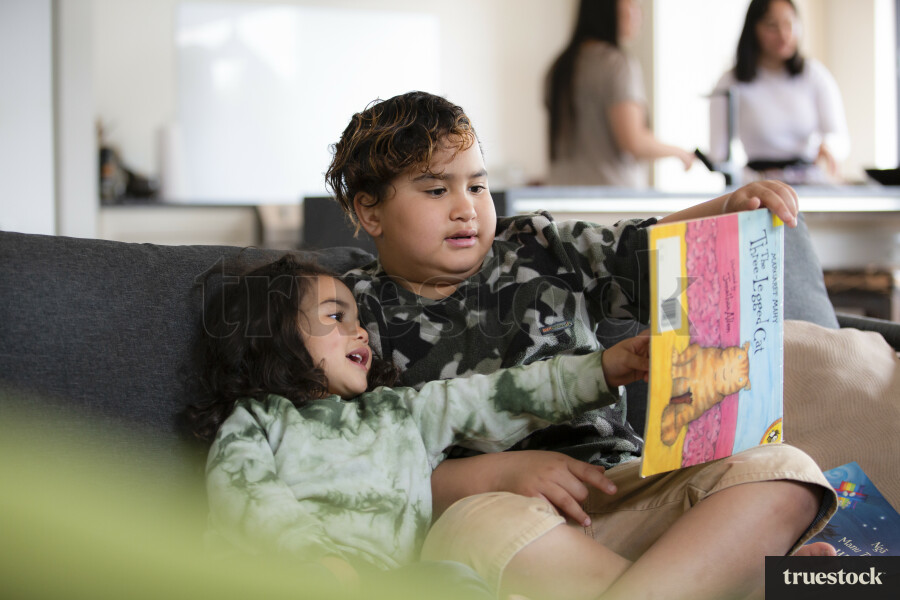 Brother and Sister Reading Book