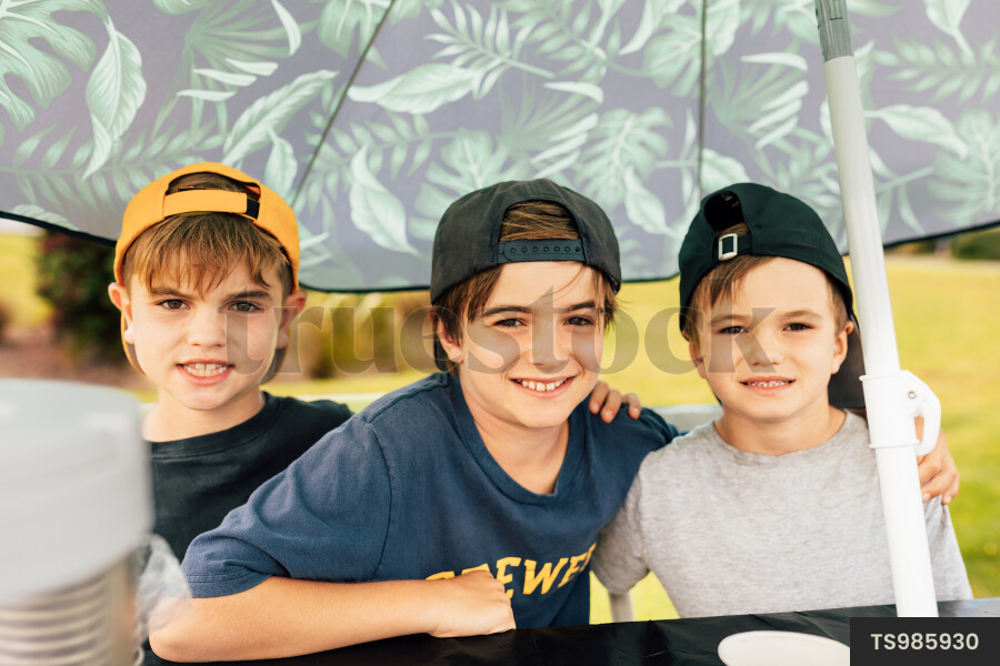 Young Boys Running Lemonade Stand