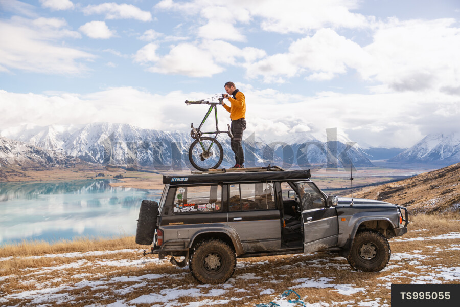 Mountain Biker in Winter