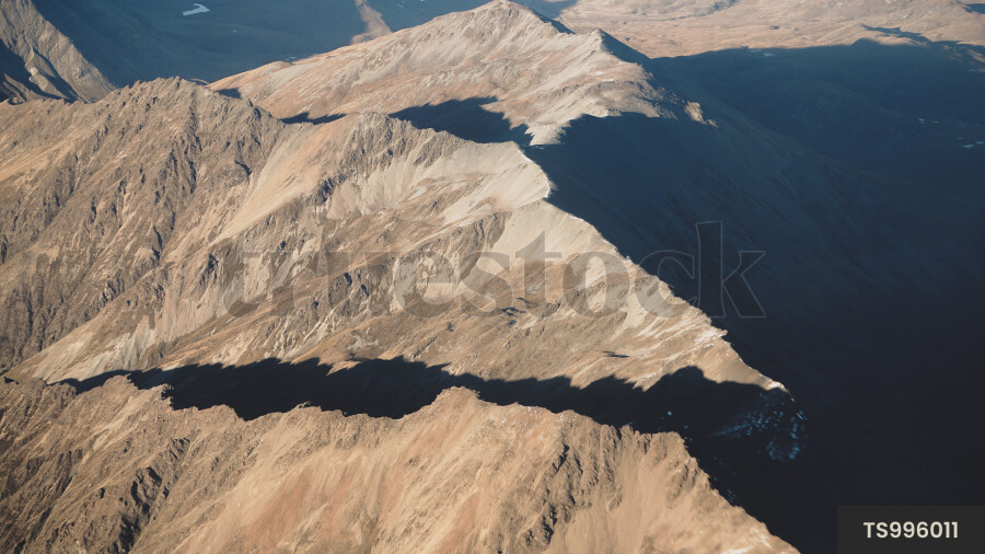 Aerial view of Mount Aspiring at sunset