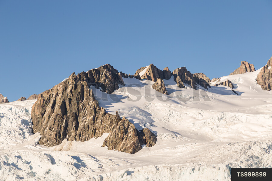 Rocks and snow on Aoraki Mount Cook